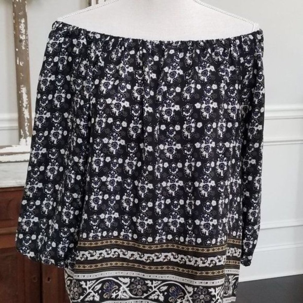 Madewell Off Shoulder Top 100% Silk Size Medium